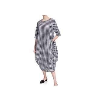 DUBGEE Gingham Cocoon Midi Dress